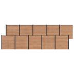 vidaXL Zaunelement 10 pcs WPC und Aluminium Braun