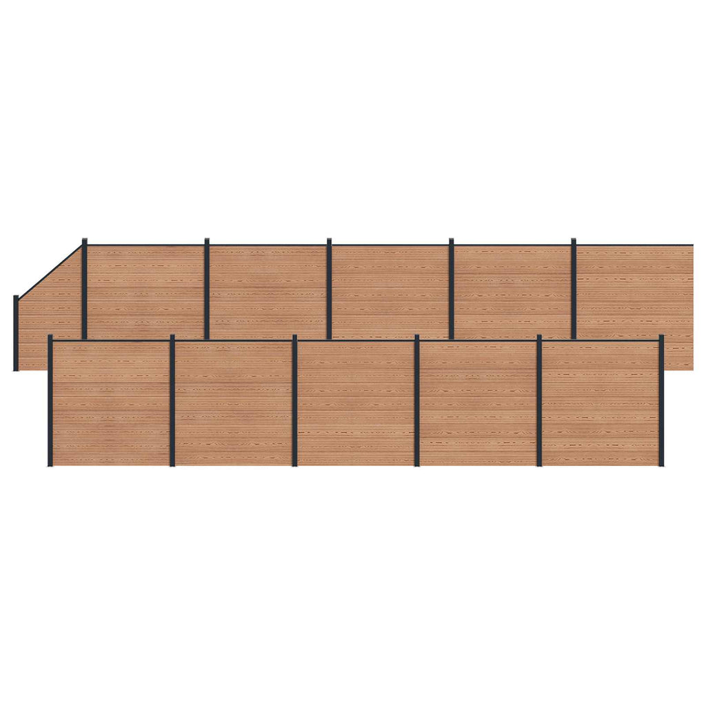 vidaXL Zaunelement 11 pcs WPC und Aluminium Braun