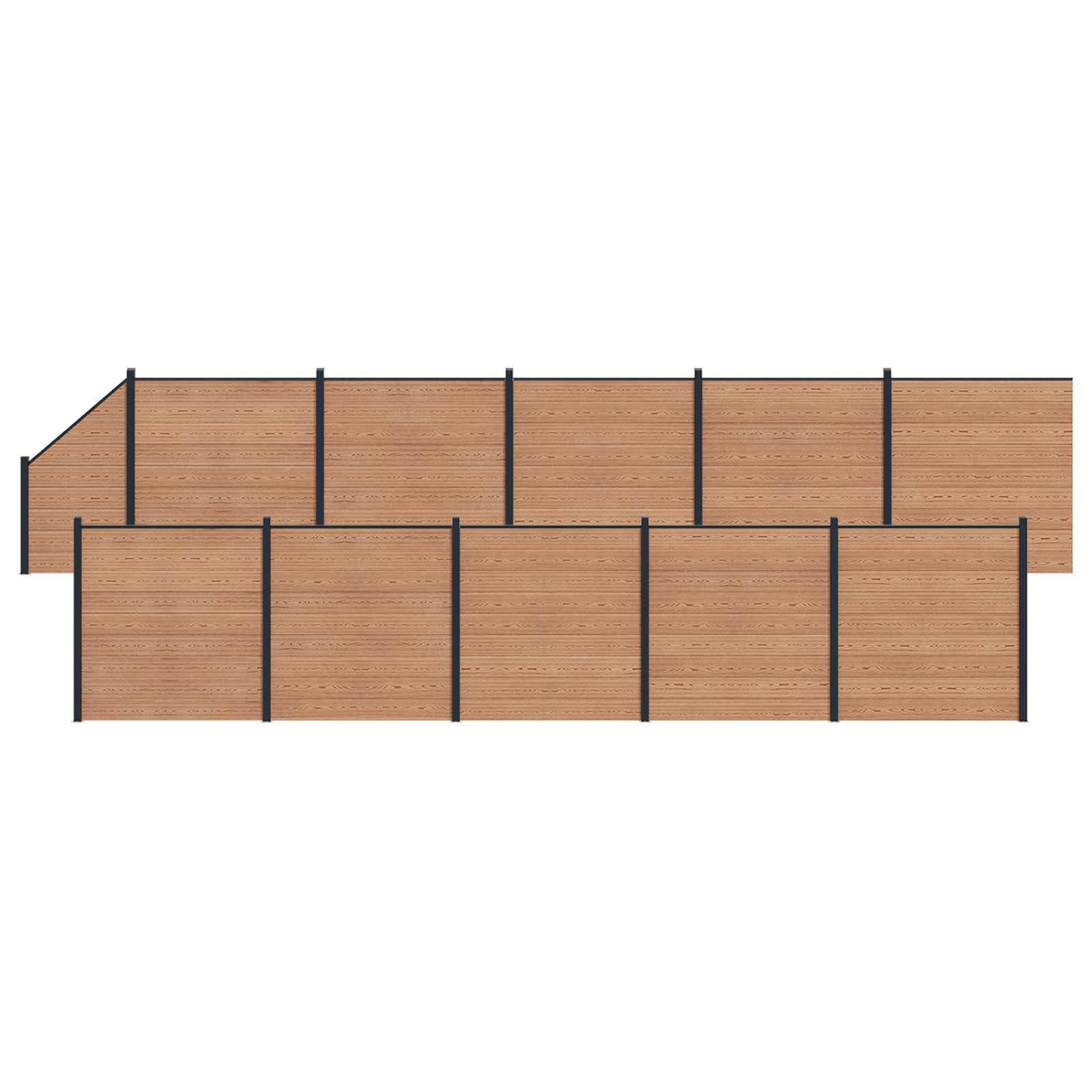 vidaXL Zaunelement 11 pcs WPC und Aluminium Braun
