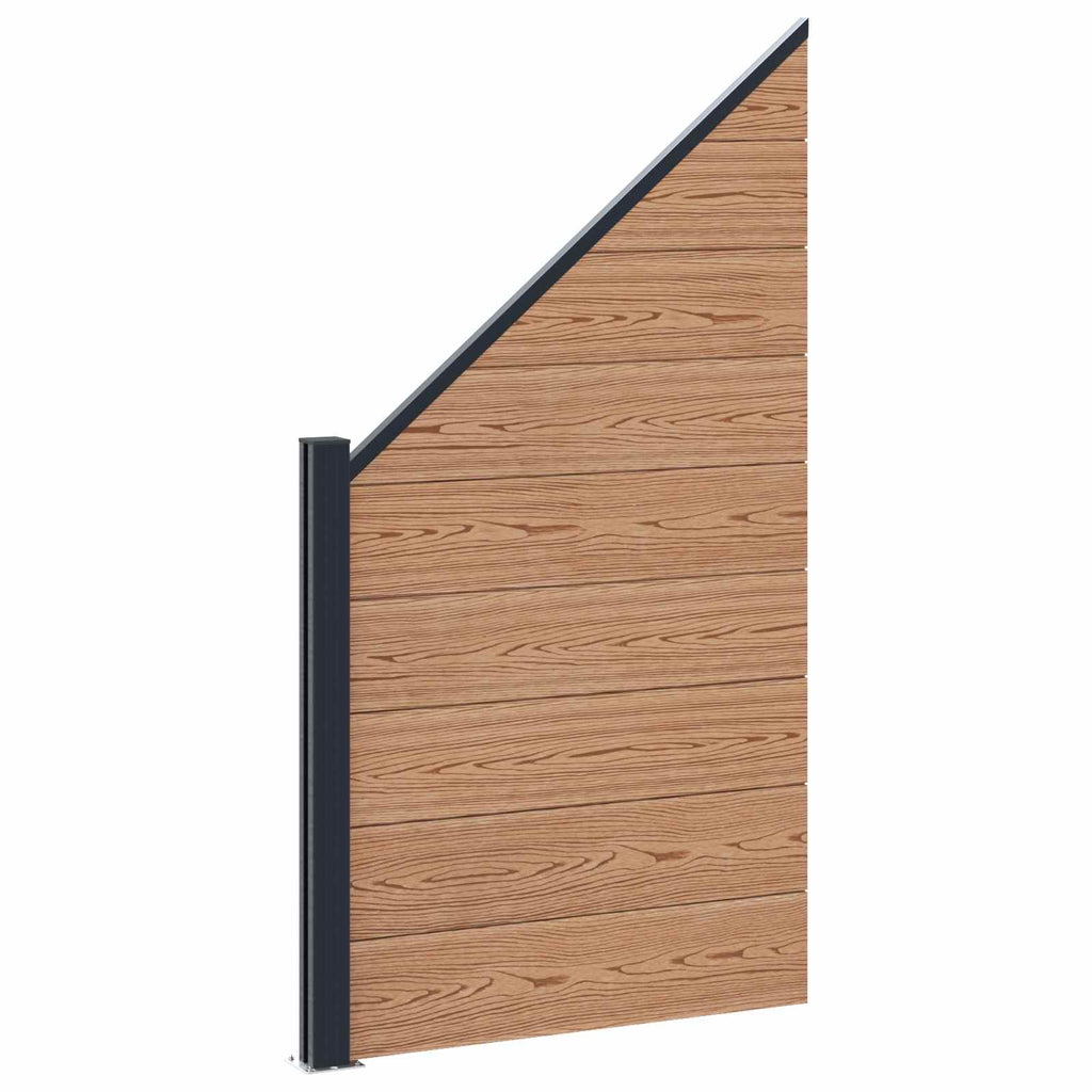 vidaXL Zaunelement 11 pcs WPC und Aluminium Braun