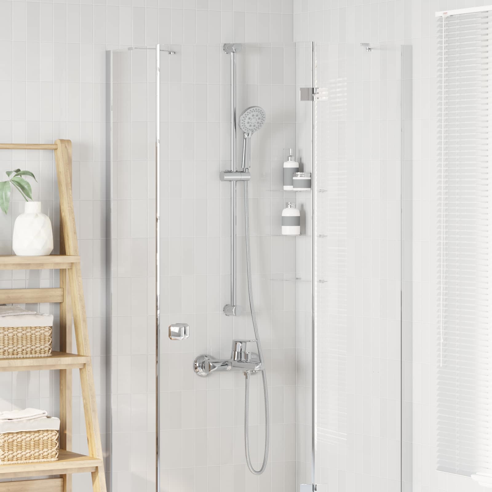 vidaXL Duschkopfset Chrom 150 cm Edelstahl