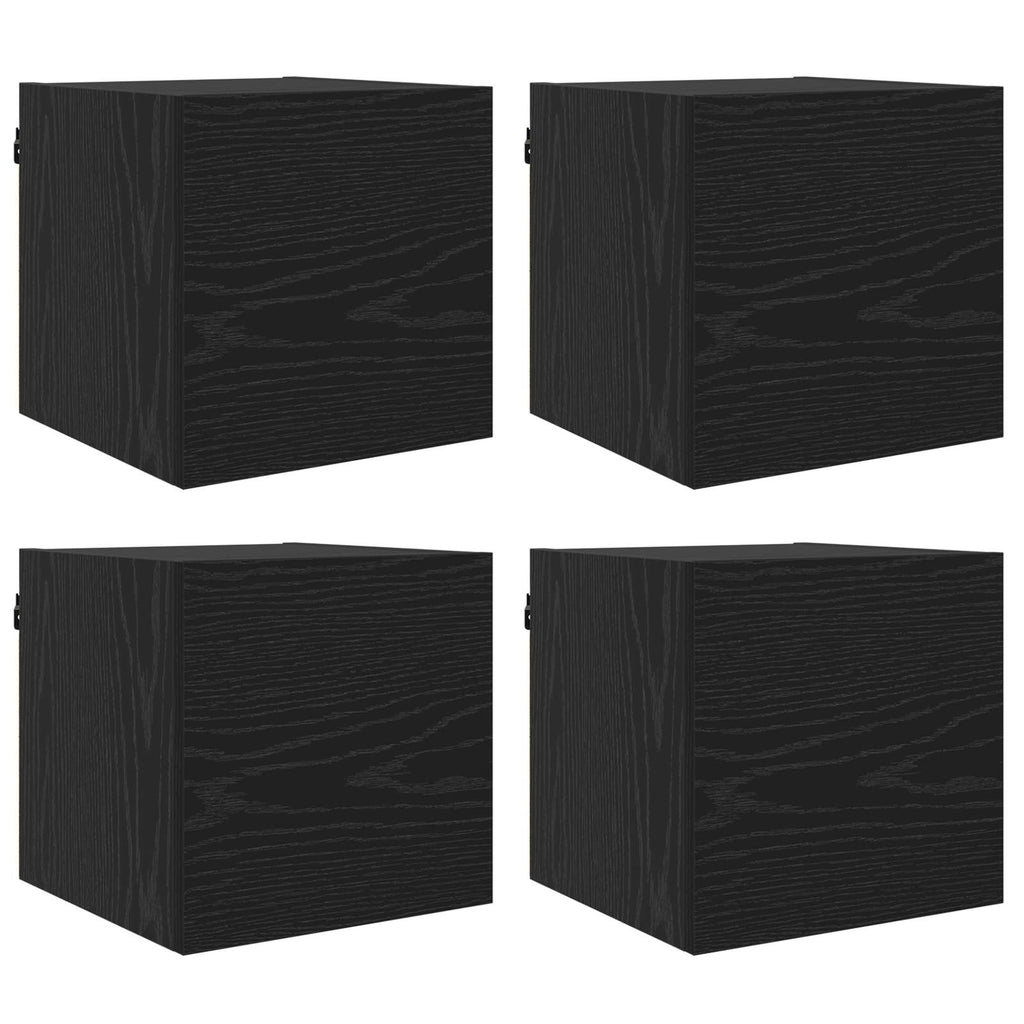 vidaXL Wandmontiertes TV-Regal 4 pcs Schwarze Eiche 30,5 x 30 x 30 cm
