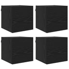 vidaXL Wandmontiertes TV-Regal 4 pcs Schwarze Eiche 30,5 x 30 x 30 cm