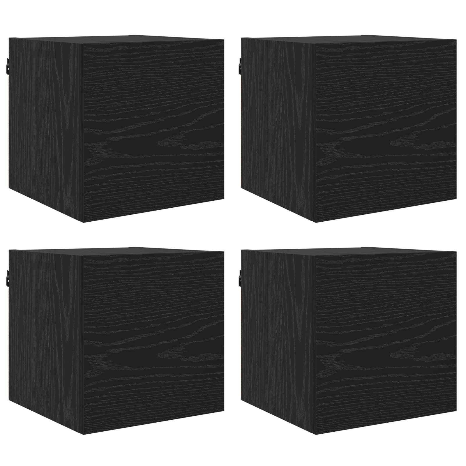 vidaXL Wandmontiertes TV-Regal 4 pcs Schwarze Eiche 30,5 x 30 x 30 cm