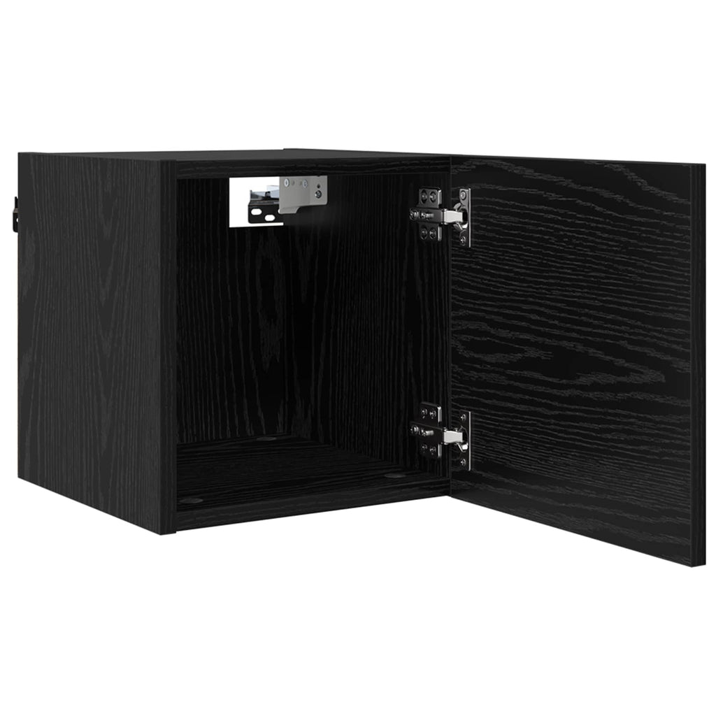 vidaXL Wandmontiertes TV-Regal 4 pcs Schwarze Eiche 30,5 x 30 x 30 cm