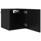 vidaXL Wandmontiertes TV-Regal 4 pcs Schwarze Eiche 30,5 x 30 x 30 cm