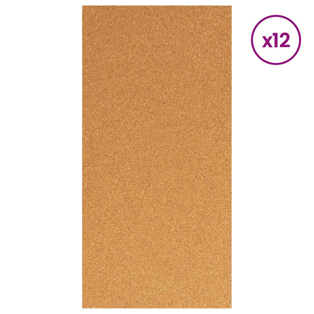 vidaXL Korkplatte 12 pcs 100 x 50 x 0,5 cm Kork Braun