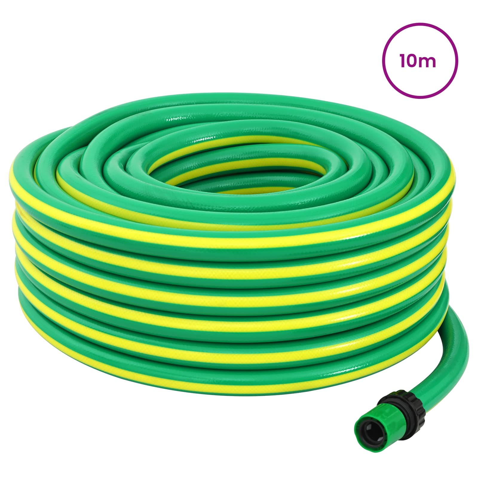 vidaXL Gartenschlauch 5-lagig Grün und Gelb 1 / 2'' 10 m PVC