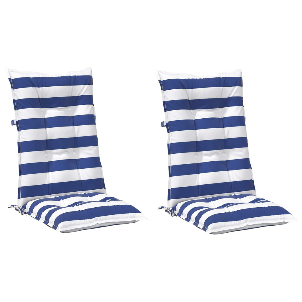 vidaXL Kissen für draußen 2 pcs Blau und Weiß 120 x 50 x 7 cm Stoff