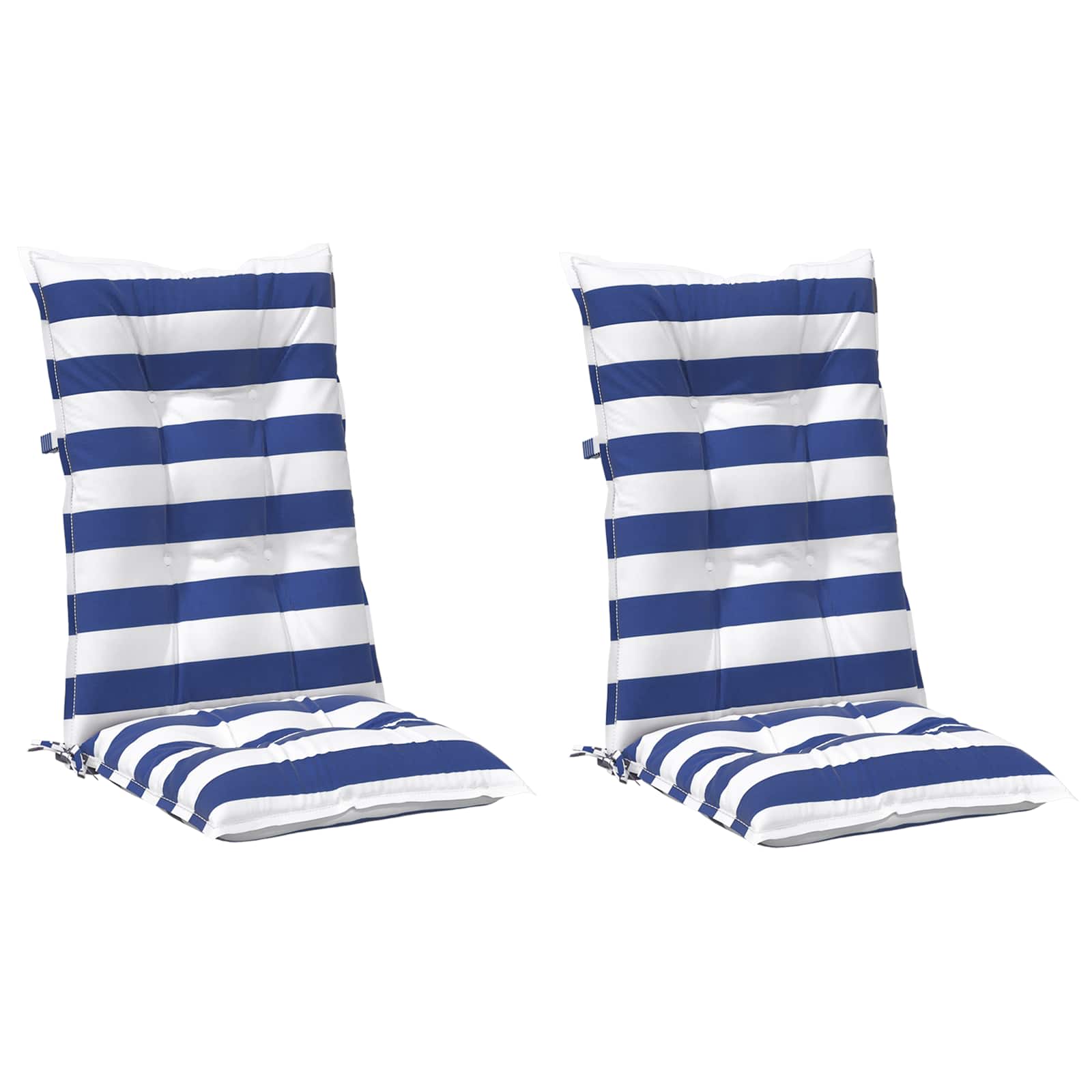 vidaXL Kissen für draußen 2 pcs Blau und Weiß 120 x 50 x 7 cm Stoff