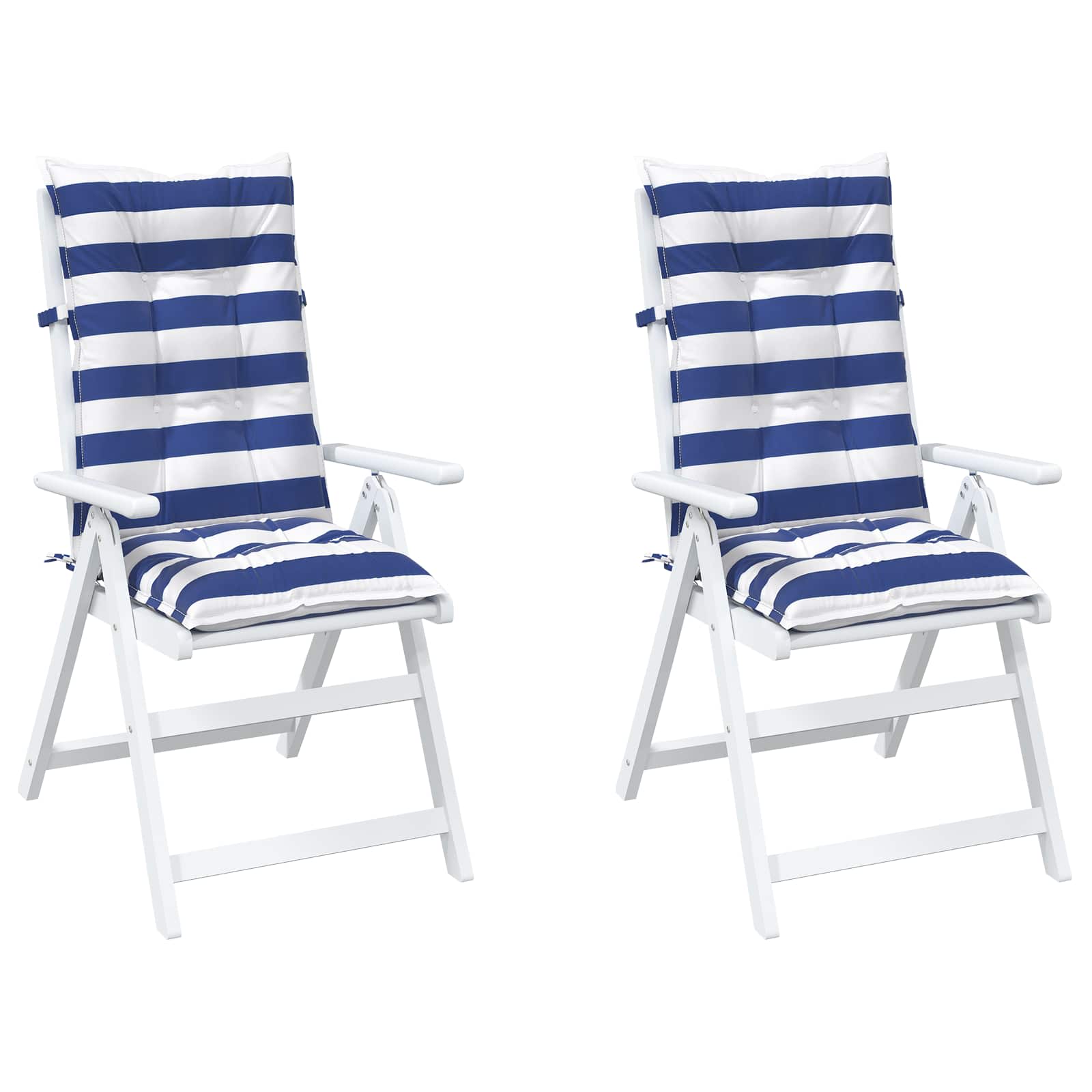 vidaXL Kissen für draußen 2 pcs Blau und Weiß 120 x 50 x 7 cm Stoff