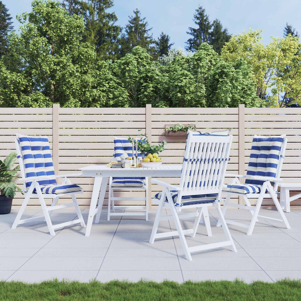 vidaXL Kissen für draußen 4 pcs Blau und Weiß 120 x 50 x 7 cm Stoff