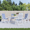 vidaXL Kissen für draußen 4 pcs Blau und Weiß 120 x 50 x 7 cm Stoff