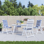 vidaXL Kissen für draußen 4 pcs Blau und Weiß 120 x 50 x 7 cm Stoff