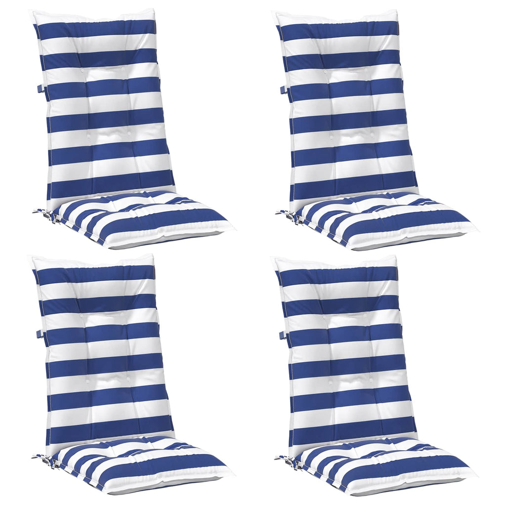 vidaXL Kissen für draußen 4 pcs Blau und Weiß 120 x 50 x 7 cm Stoff