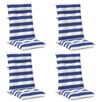 vidaXL Kissen für draußen 4 pcs Blau und Weiß 120 x 50 x 7 cm Stoff