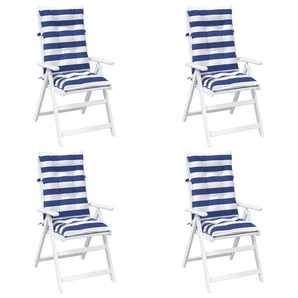 vidaXL Kissen für draußen 4 pcs Blau und Weiß 120 x 50 x 7 cm Stoff