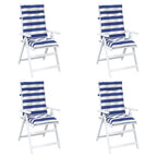 vidaXL Kissen für draußen 4 pcs Blau und Weiß 120 x 50 x 7 cm Stoff