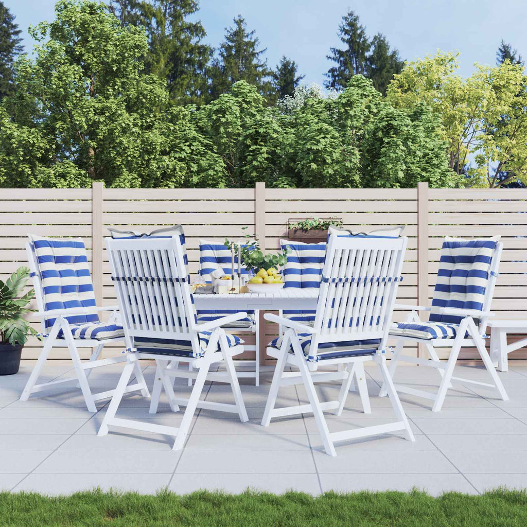 vidaXL Outdoor-Kissen 6 Stück Blau und Weiß 120 x 50 x 7 cm Stoff