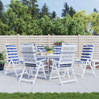 vidaXL Outdoor-Kissen 6 Stück Blau und Weiß 120 x 50 x 7 cm Stoff
