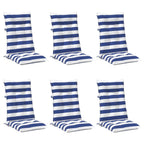 vidaXL Outdoor-Kissen 6 Stück Blau und Weiß 120 x 50 x 7 cm Stoff