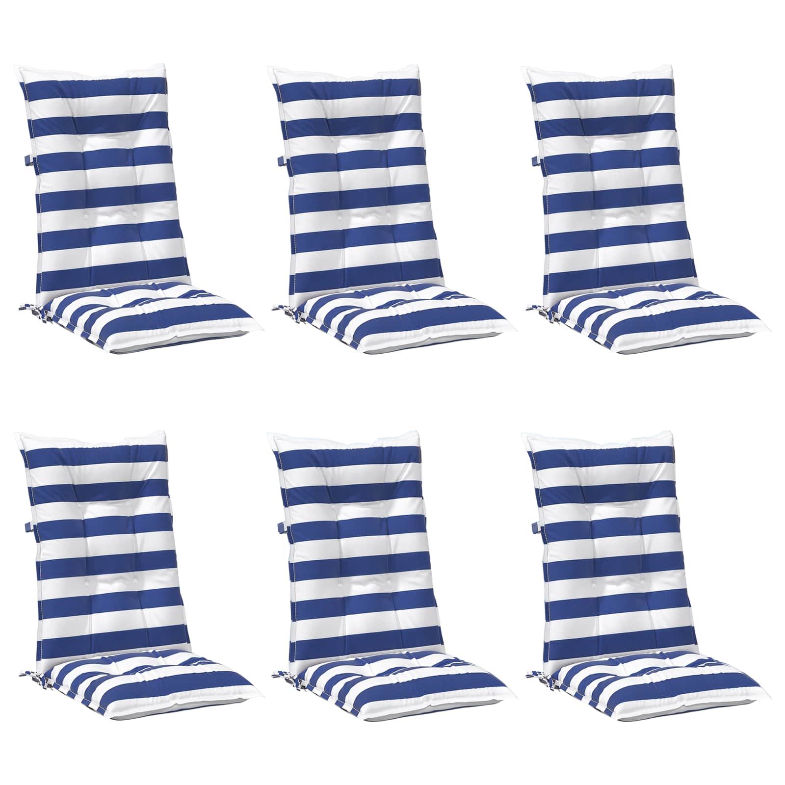 vidaXL Outdoor-Kissen 6 Stück Blau und Weiß 120 x 50 x 7 cm Stoff