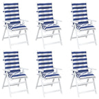 vidaXL Outdoor-Kissen 6 Stück Blau und Weiß 120 x 50 x 7 cm Stoff