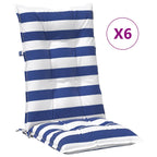 vidaXL Outdoor-Kissen 6 Stück Blau und Weiß 120 x 50 x 7 cm Stoff