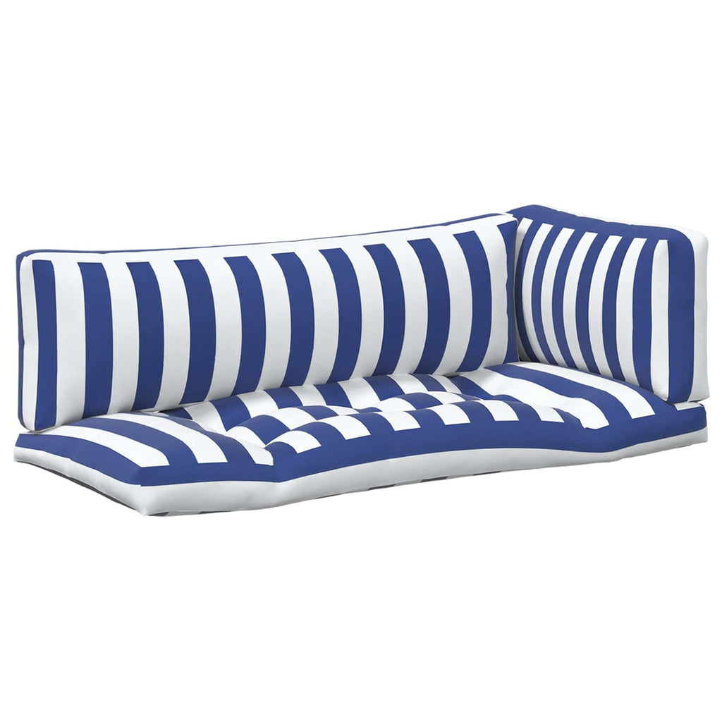 vidaXL Kissen für draußen 3 pcs Blau und Weiß 103 x 58 x 10 cm Stoff