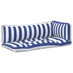 vidaXL Kissen für draußen 3 pcs Blau und Weiß 103 x 58 x 10 cm Stoff