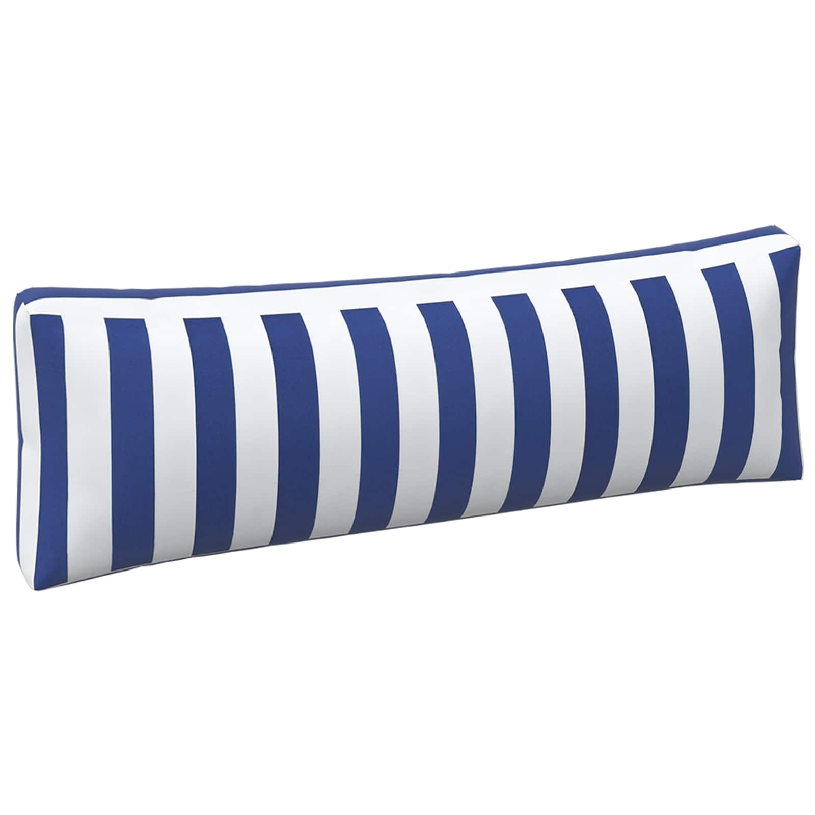 vidaXL Kissen für draußen 3 pcs Blau und Weiß 103 x 58 x 10 cm Stoff