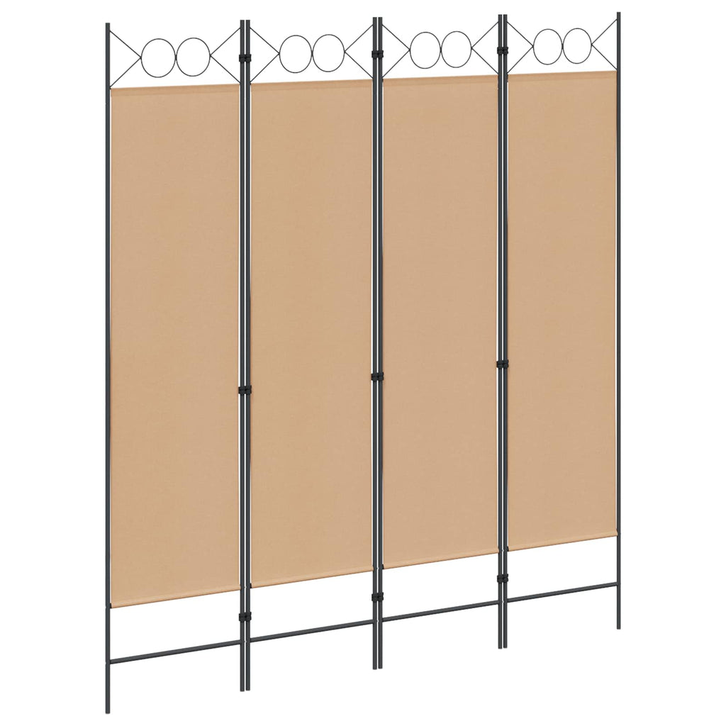 vidaXL 4-teiliger Raumteiler Beige 160 x 180 cm Stoff