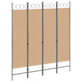 vidaXL 4-teiliger Raumteiler Beige 160 x 180 cm Stoff