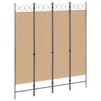 vidaXL 4-teiliger Raumteiler Beige 160 x 180 cm Stoff
