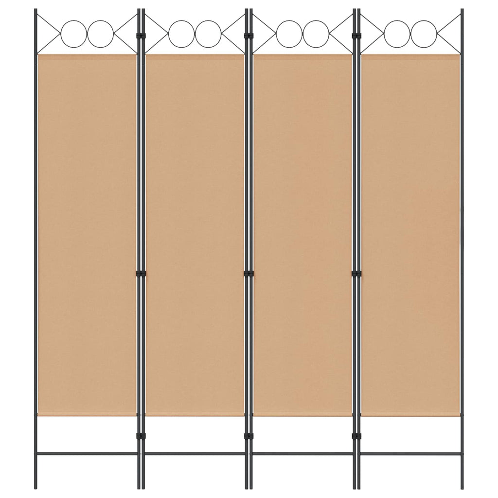 vidaXL 4-teiliger Raumteiler Beige 160 x 180 cm Stoff