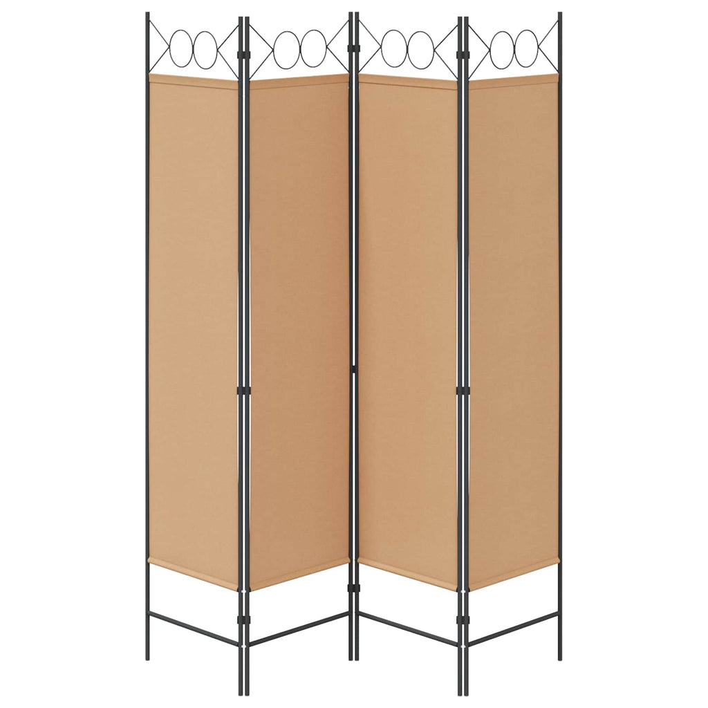 vidaXL 4-teiliger Raumteiler Beige 160 x 180 cm Stoff