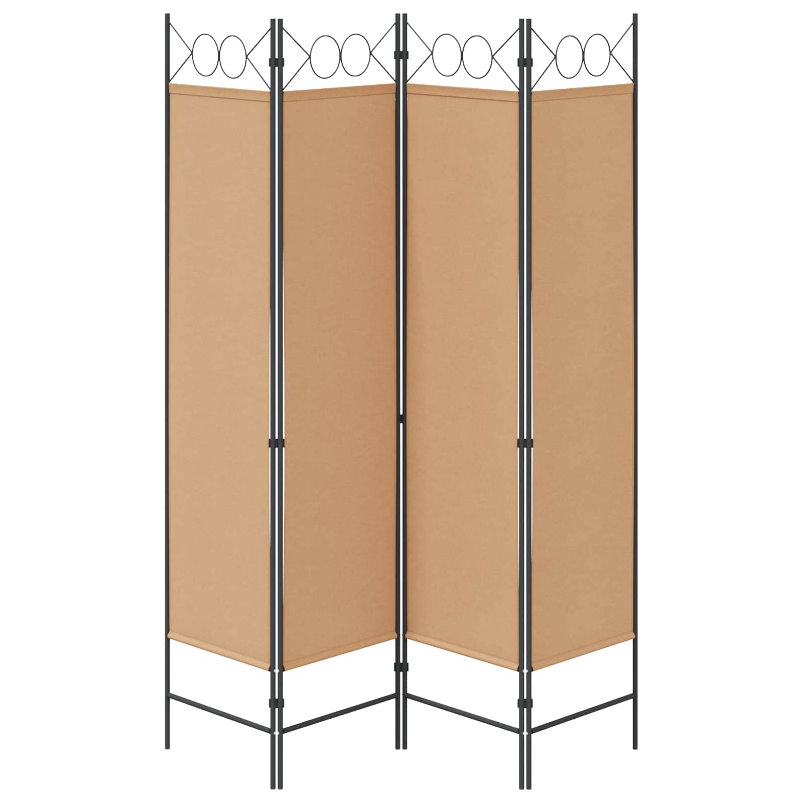 vidaXL 4-teiliger Raumteiler Beige 160 x 180 cm Stoff