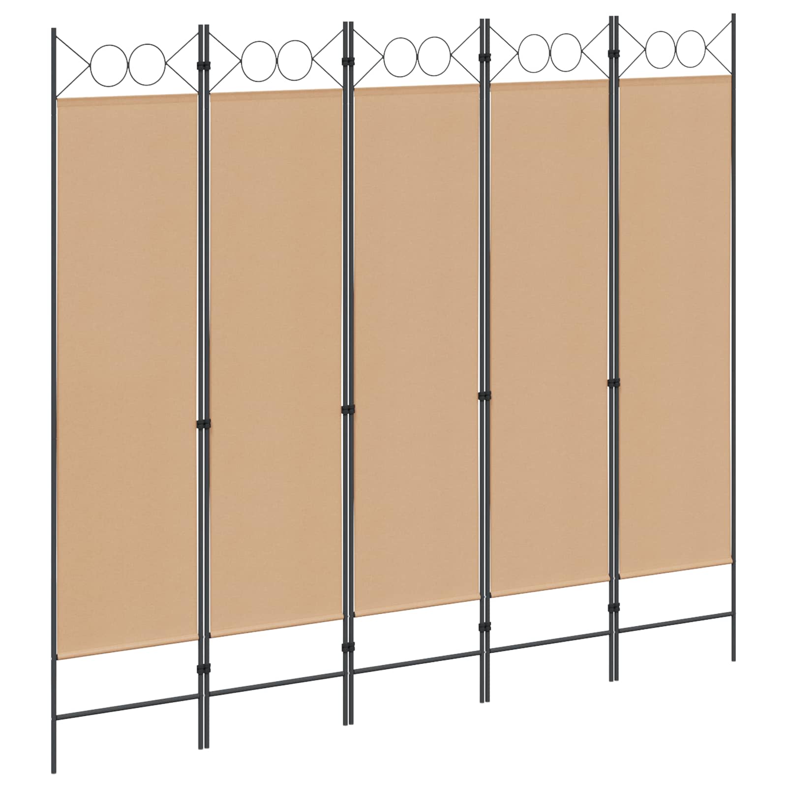 vidaXL 5-teiliger Raumteiler Beige 200 x 180 cm Stoff