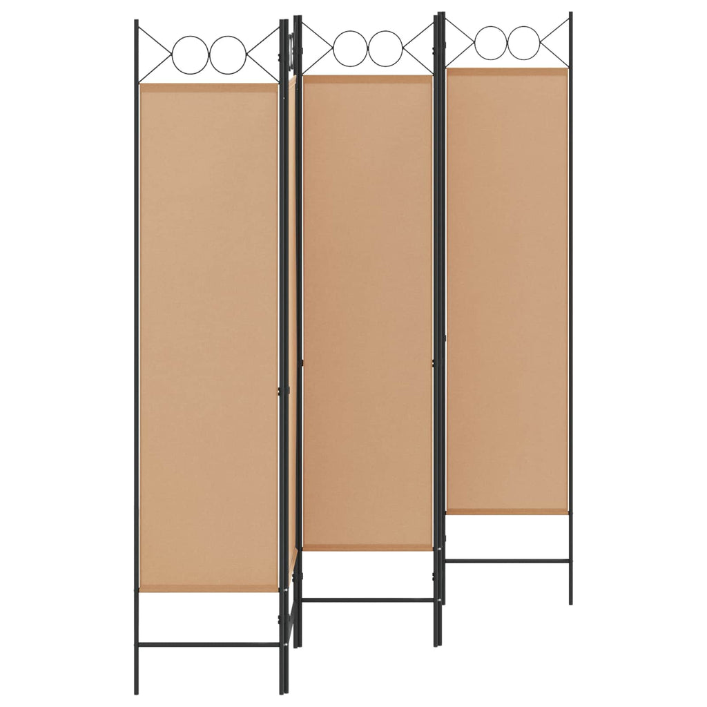 vidaXL 5-teiliger Raumteiler Beige 200 x 180 cm Stoff