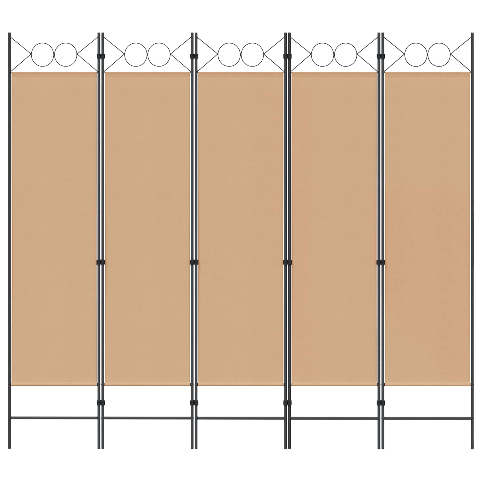 vidaXL 5-teiliger Raumteiler Beige 200 x 180 cm Stoff