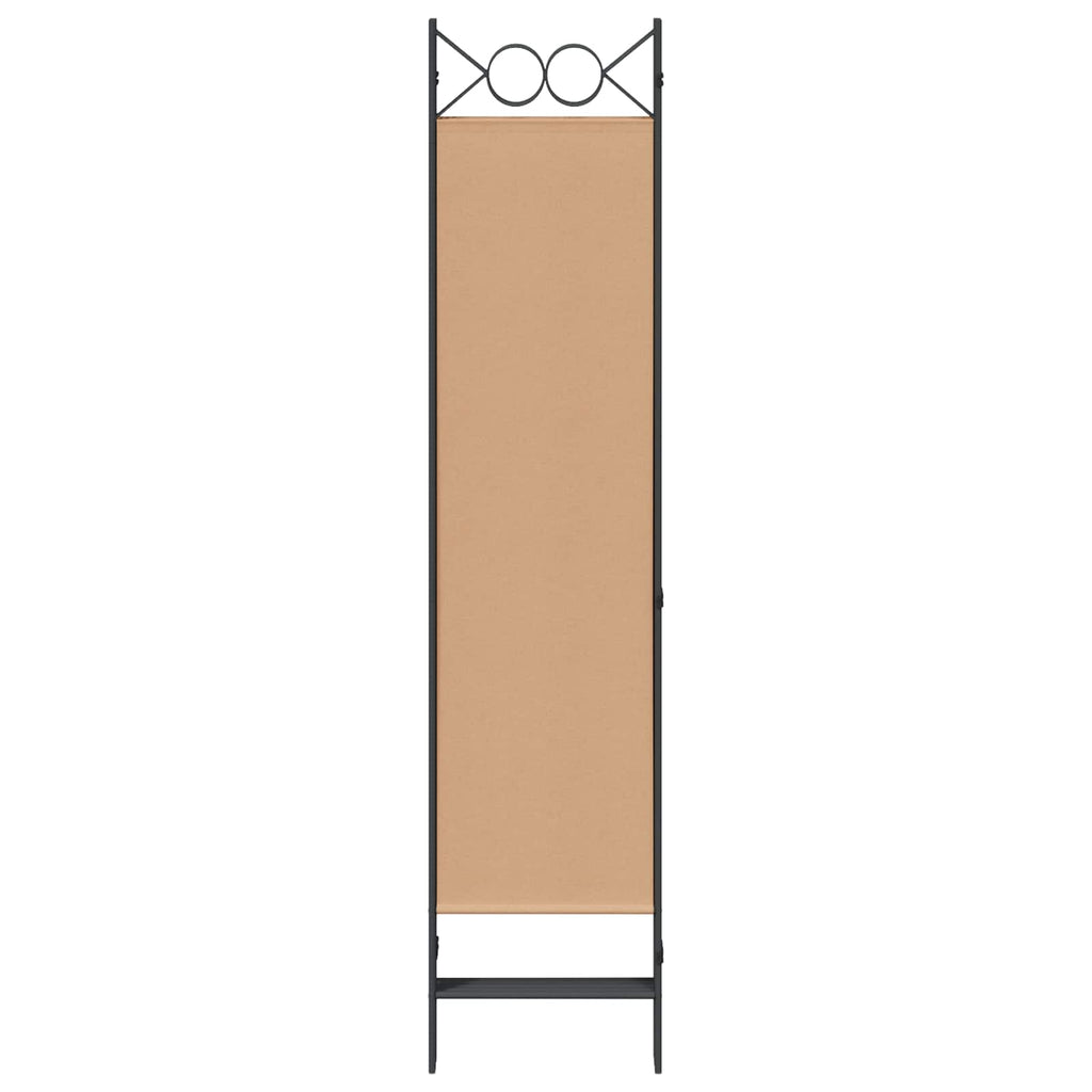 vidaXL 5-teiliger Raumteiler Beige 200 x 180 cm Stoff