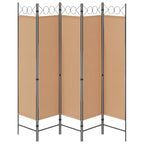 vidaXL 5-teiliger Raumteiler Beige 200 x 180 cm Stoff