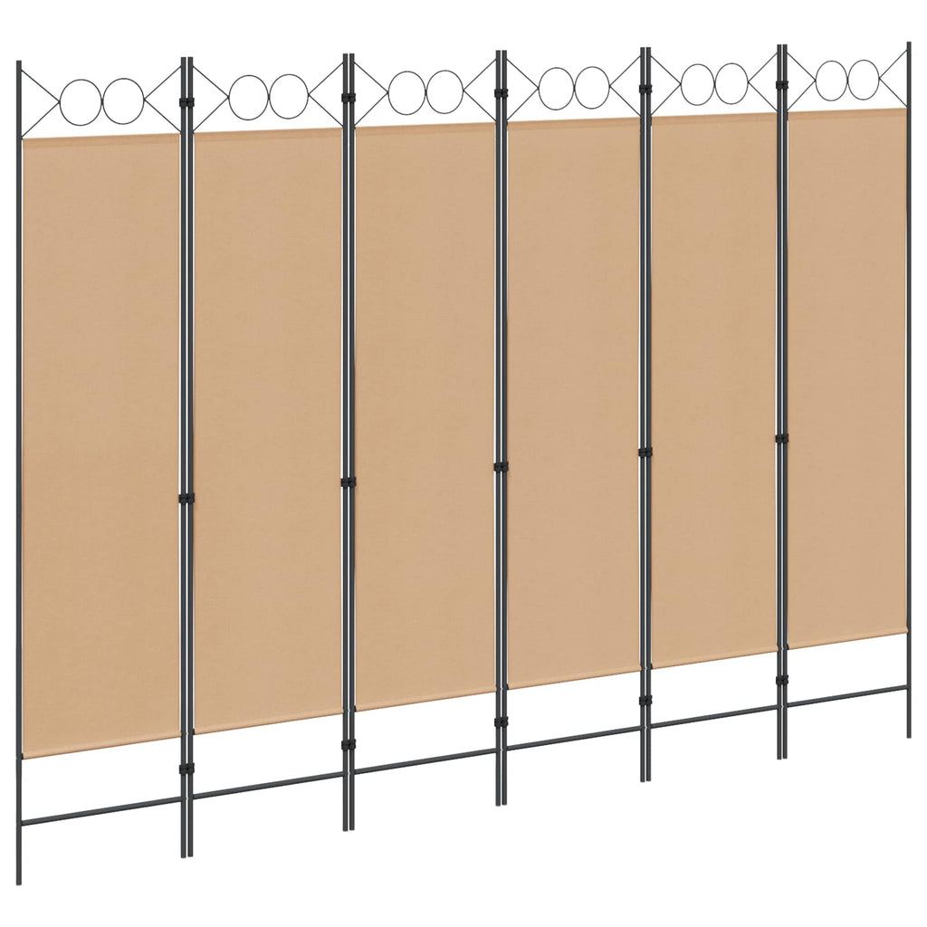 vidaXL 6-teiliger Raumtrenner Beige 240 x 180 cm Stoff