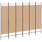 vidaXL 6-teiliger Raumtrenner Beige 240 x 180 cm Stoff