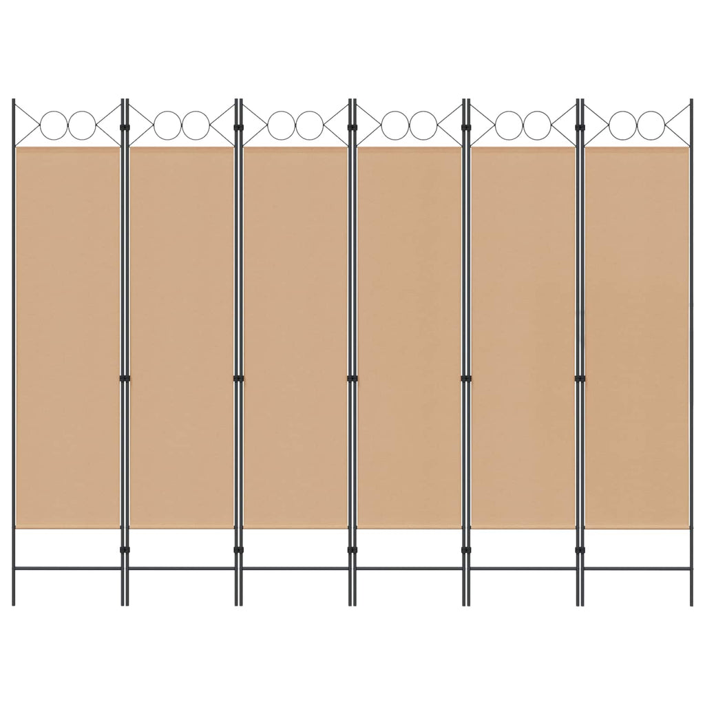 vidaXL 6-teiliger Raumtrenner Beige 240 x 180 cm Stoff
