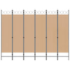 vidaXL 6-teiliger Raumtrenner Beige 240 x 180 cm Stoff