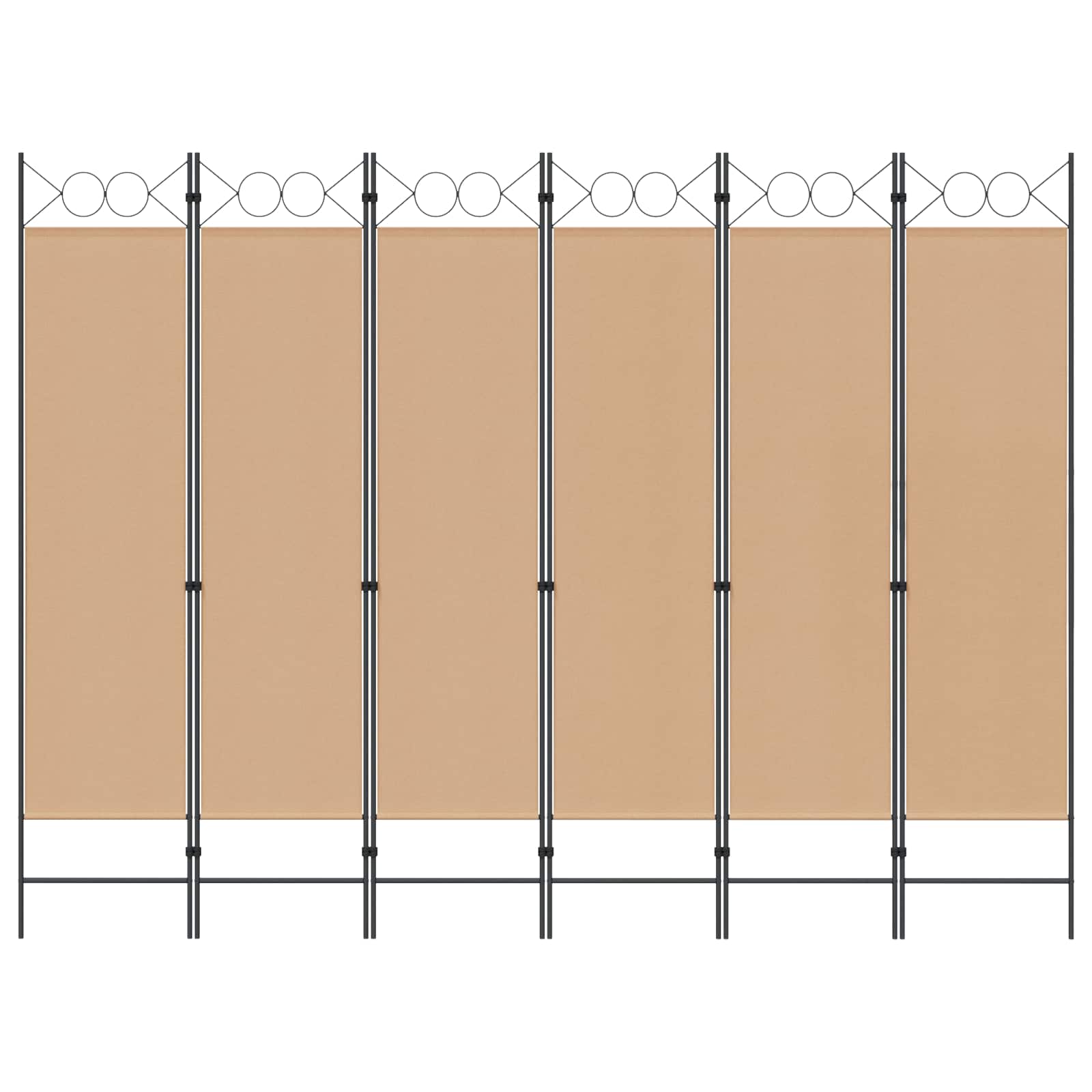 vidaXL 6-teiliger Raumtrenner Beige 240 x 180 cm Stoff