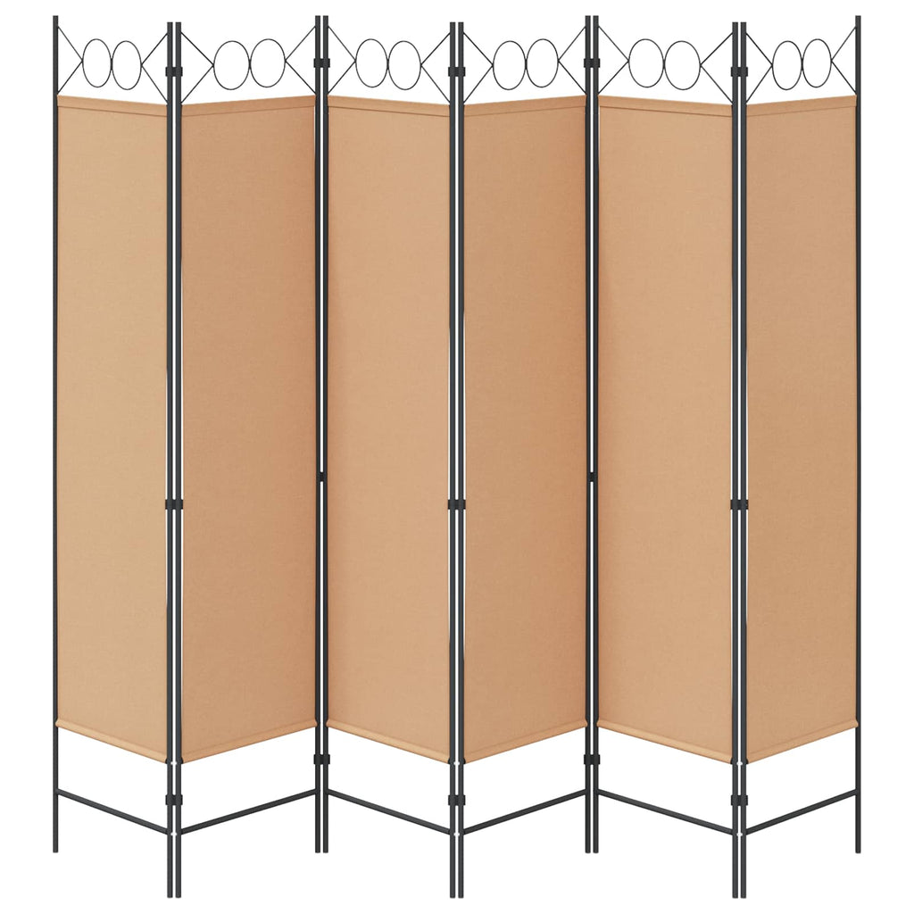vidaXL 6-teiliger Raumtrenner Beige 240 x 180 cm Stoff