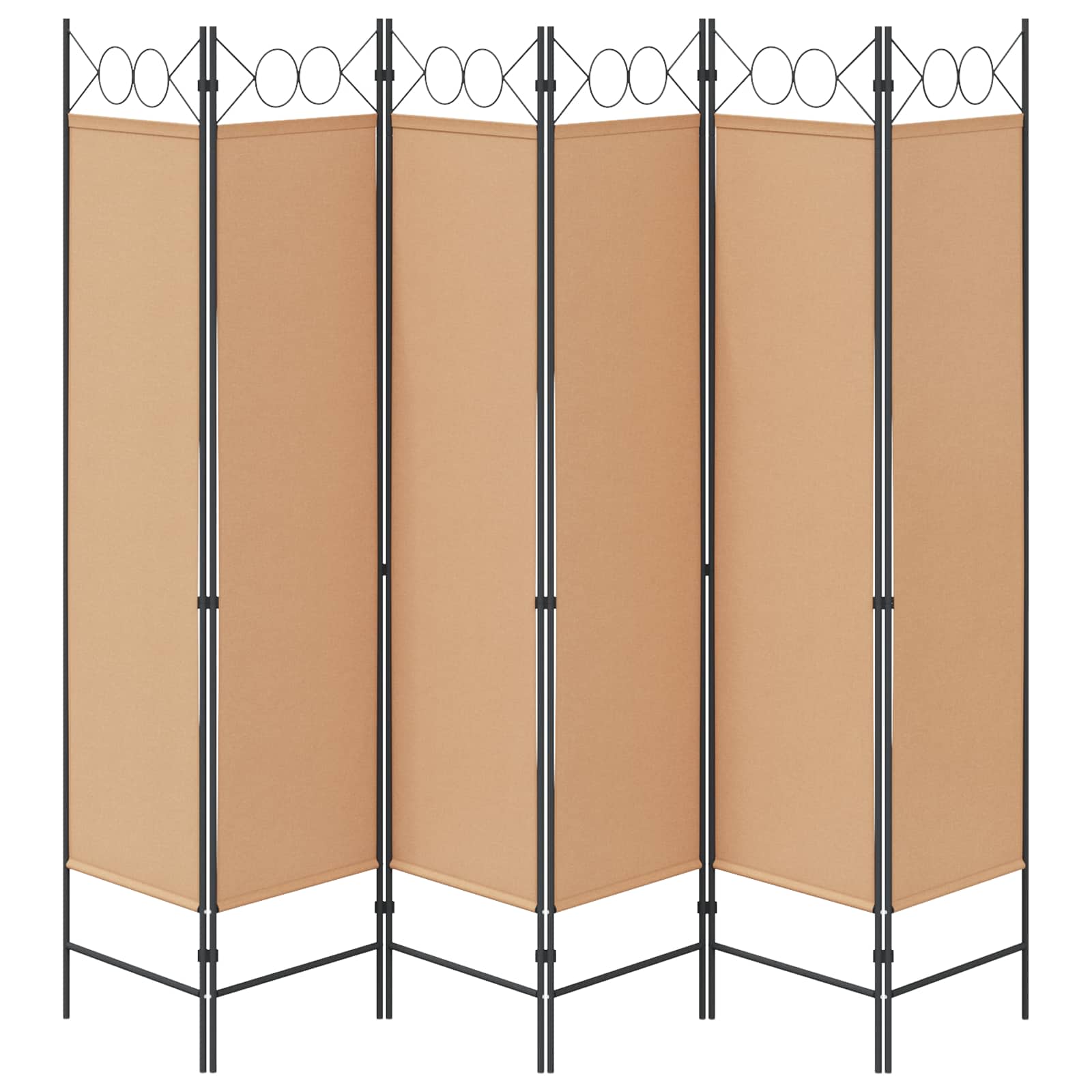 vidaXL 6-teiliger Raumtrenner Beige 240 x 180 cm Stoff