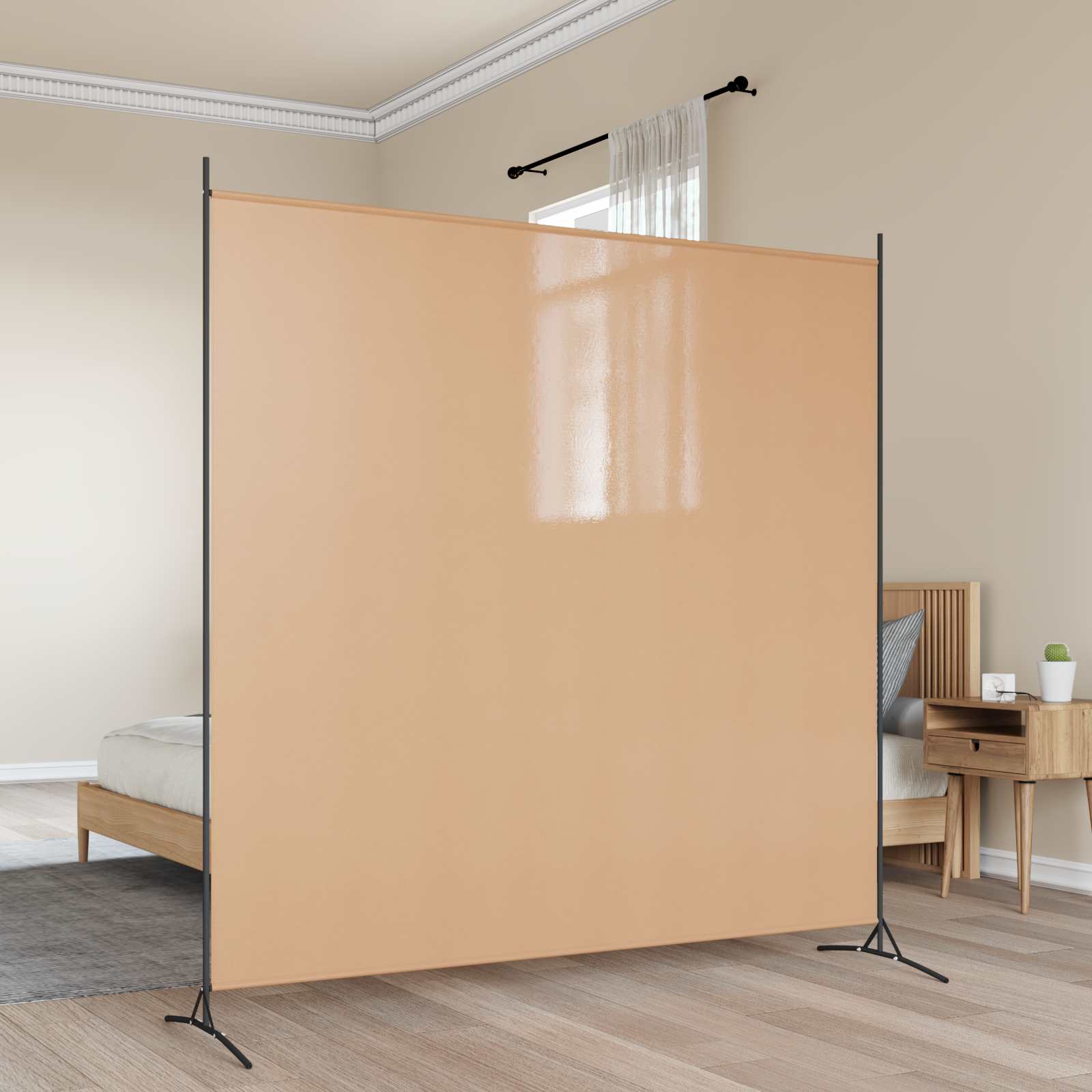 vidaXL Einzel Panel Raumteiler Beige 175 x 180 cm Stoff